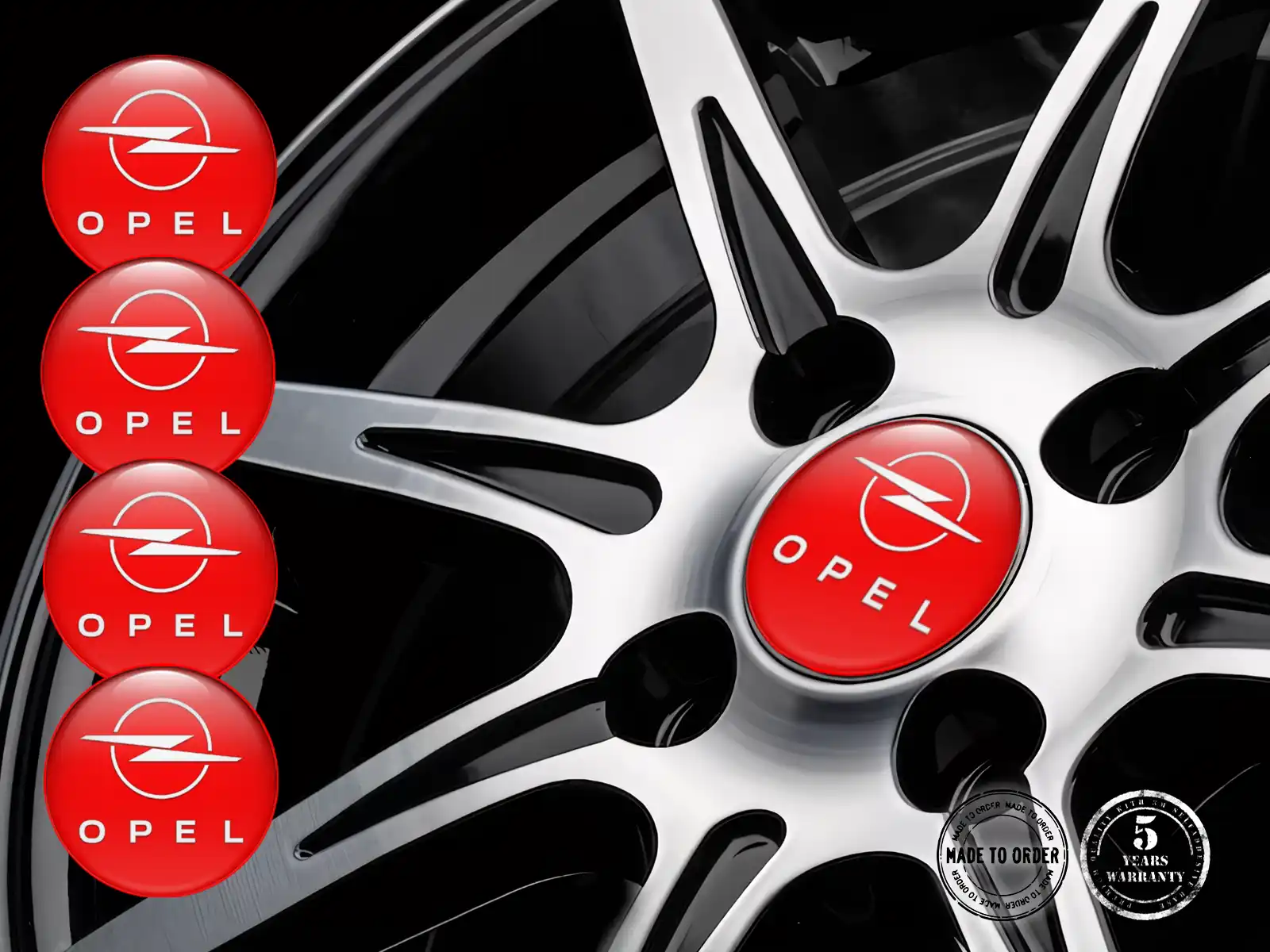 Opel Style Cache-Moyeu Bombé Étiquettes de Qualité